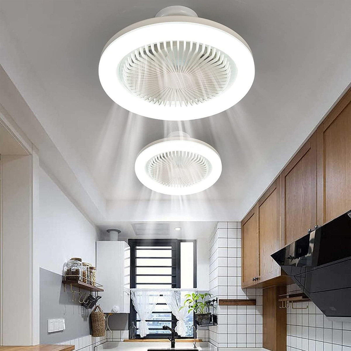 Foto 5 | Ventilador de Techo con Luz Led Dosyu 3 Colores Regulables