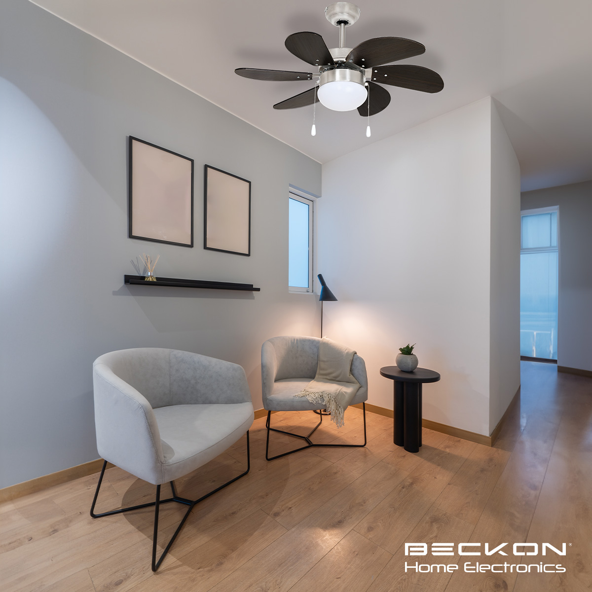 Foto 6 | Ventilador de Techo Beckon Moderno 78 cm 6 Aspas Acabado Tipo Madera