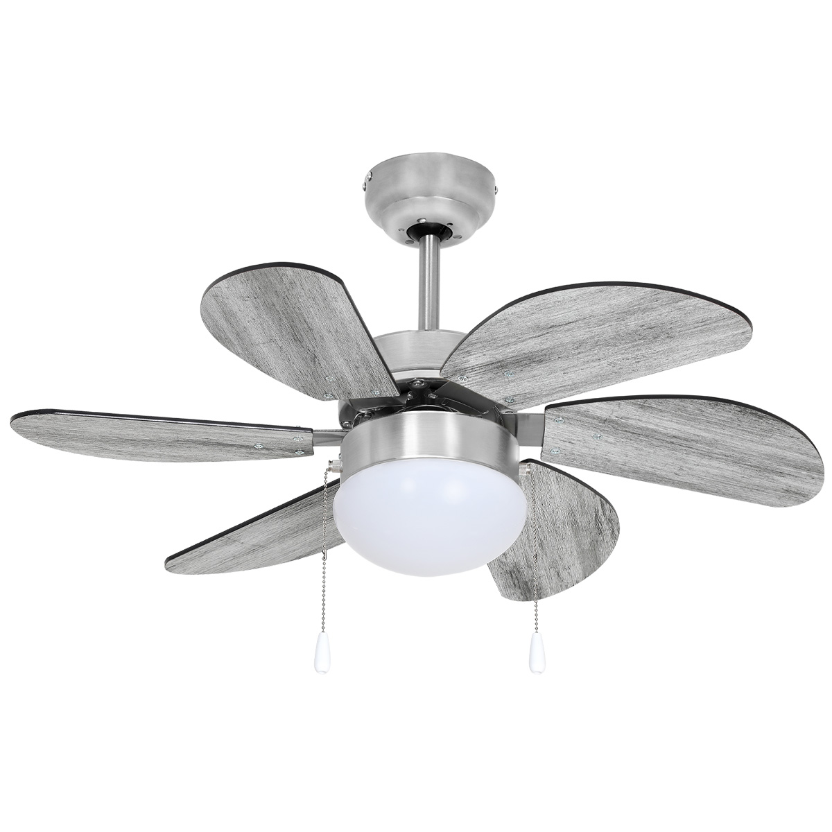 Ventilador de Techo Beckon Moderno 78 cm 6 Aspas Acabado Tipo Madera