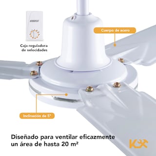 Foto 3 | Ventilador de Techo Kingsman 56'' 3 Aspas 127v 65w 5 Velocidades 3 Piezas
