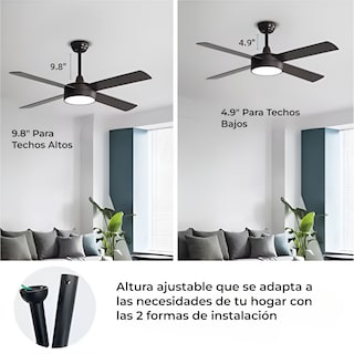 Foto 4 | Ventilador de Techo Alphaled Negro 52'' 4 Aspas