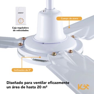 Foto 3 | Ventilador de Techo Kingsman 56'' Diámetro 3 Aspas 127v 65w