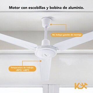 Foto 4 | Ventilador de Techo Kingsman 56'' Diámetro 3 Aspas 127v 65w