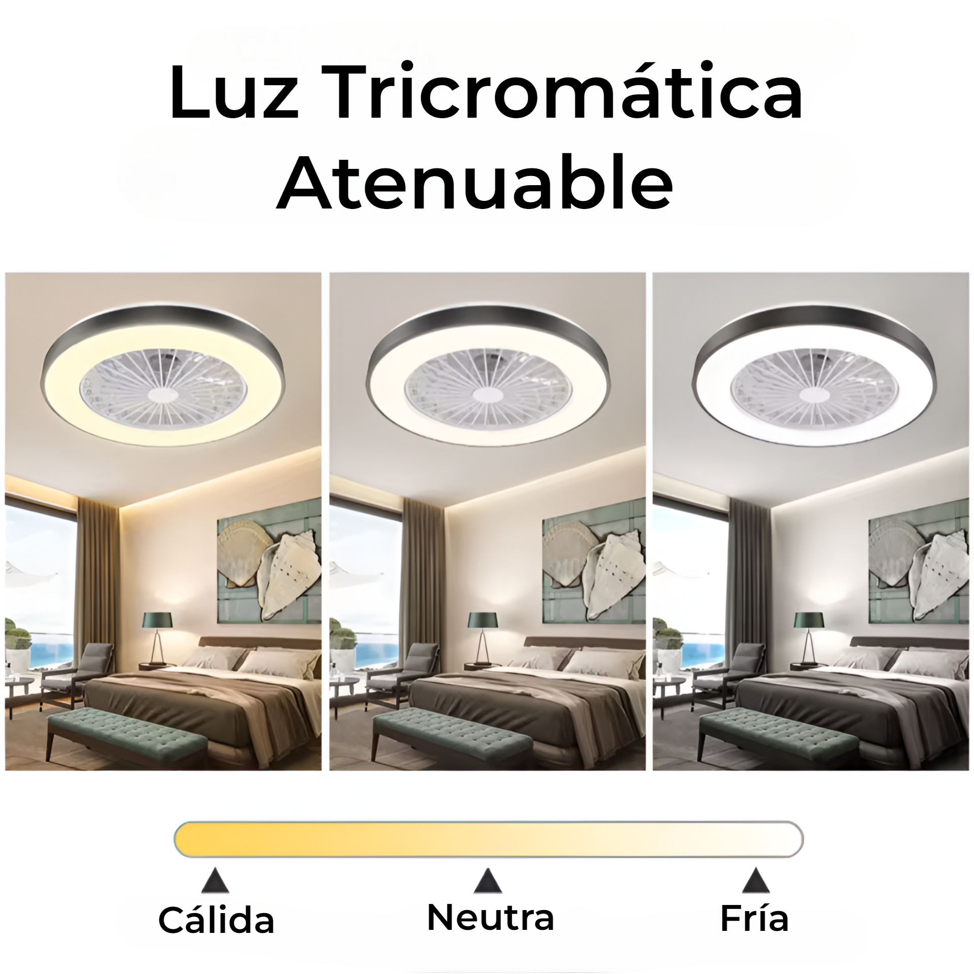 Foto 3 pulgar | Ventiladores de Techo con Luz 20'' 36w con 3 Tonos de Luz