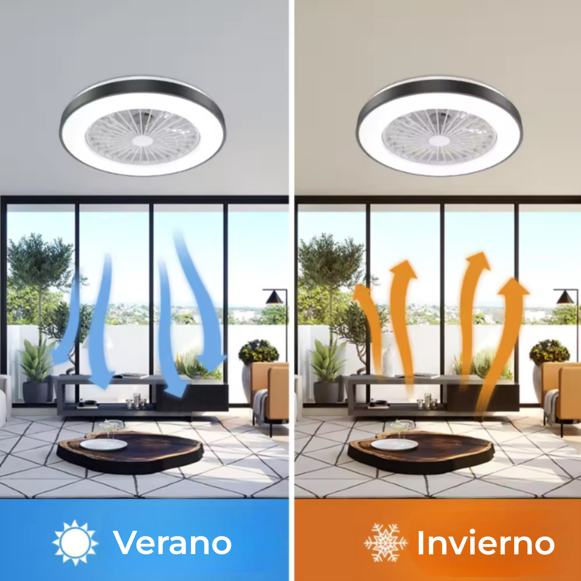 Foto 4 pulgar | Ventiladores de Techo con Luz 20'' 36w con 3 Tonos de Luz