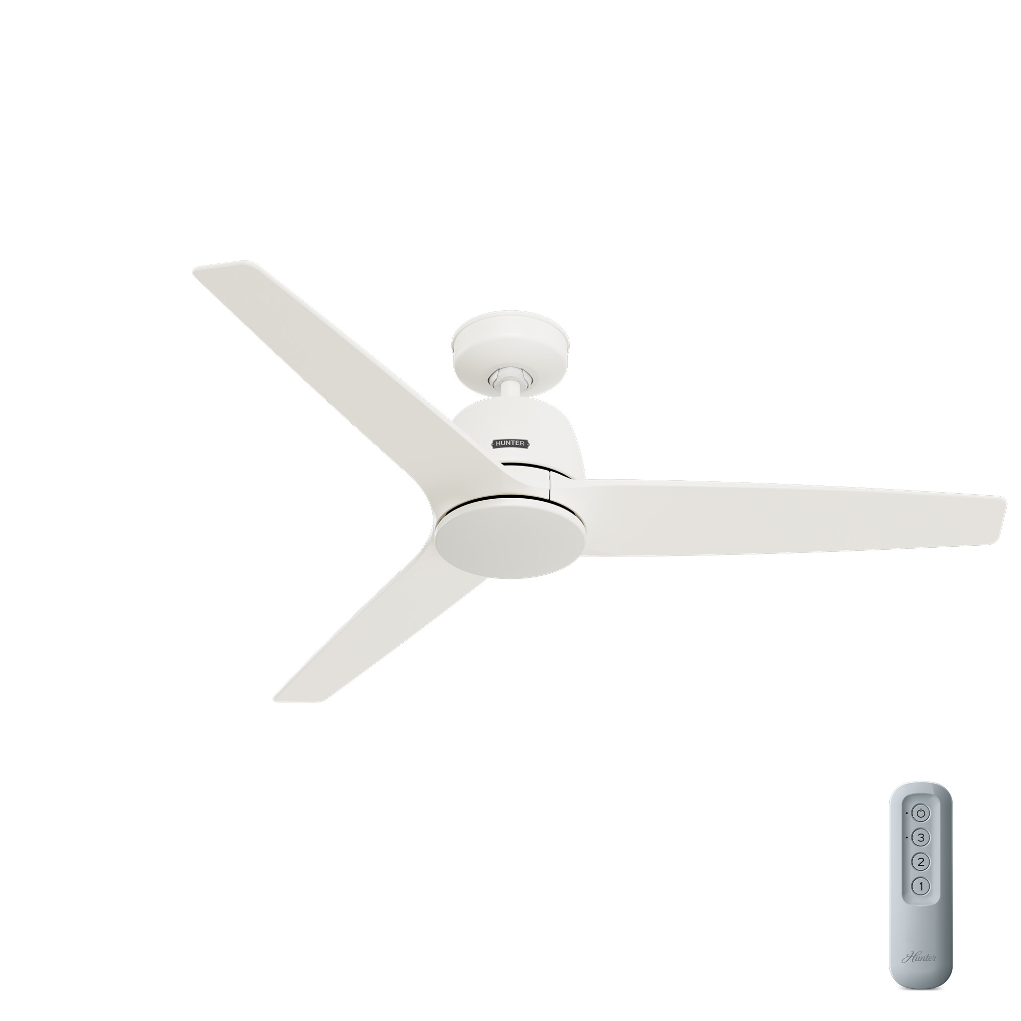 Ventilador de Techo Hunter 52 Pulgadas Blanco Mate con Control Remoto