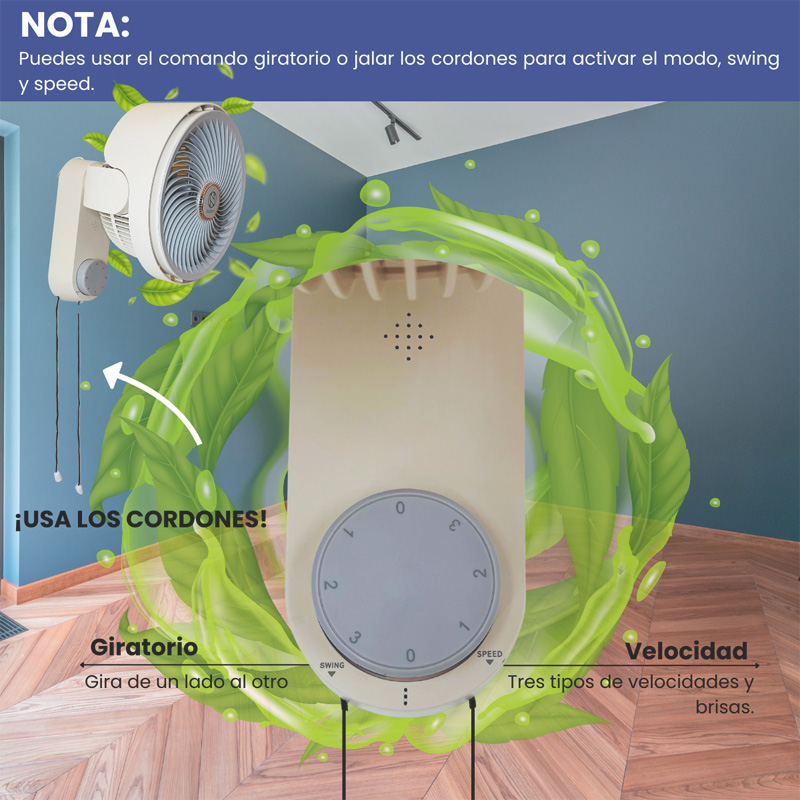 Foto 4 pulgar | Ventilador de Pared Dosyu 3 Velocidades