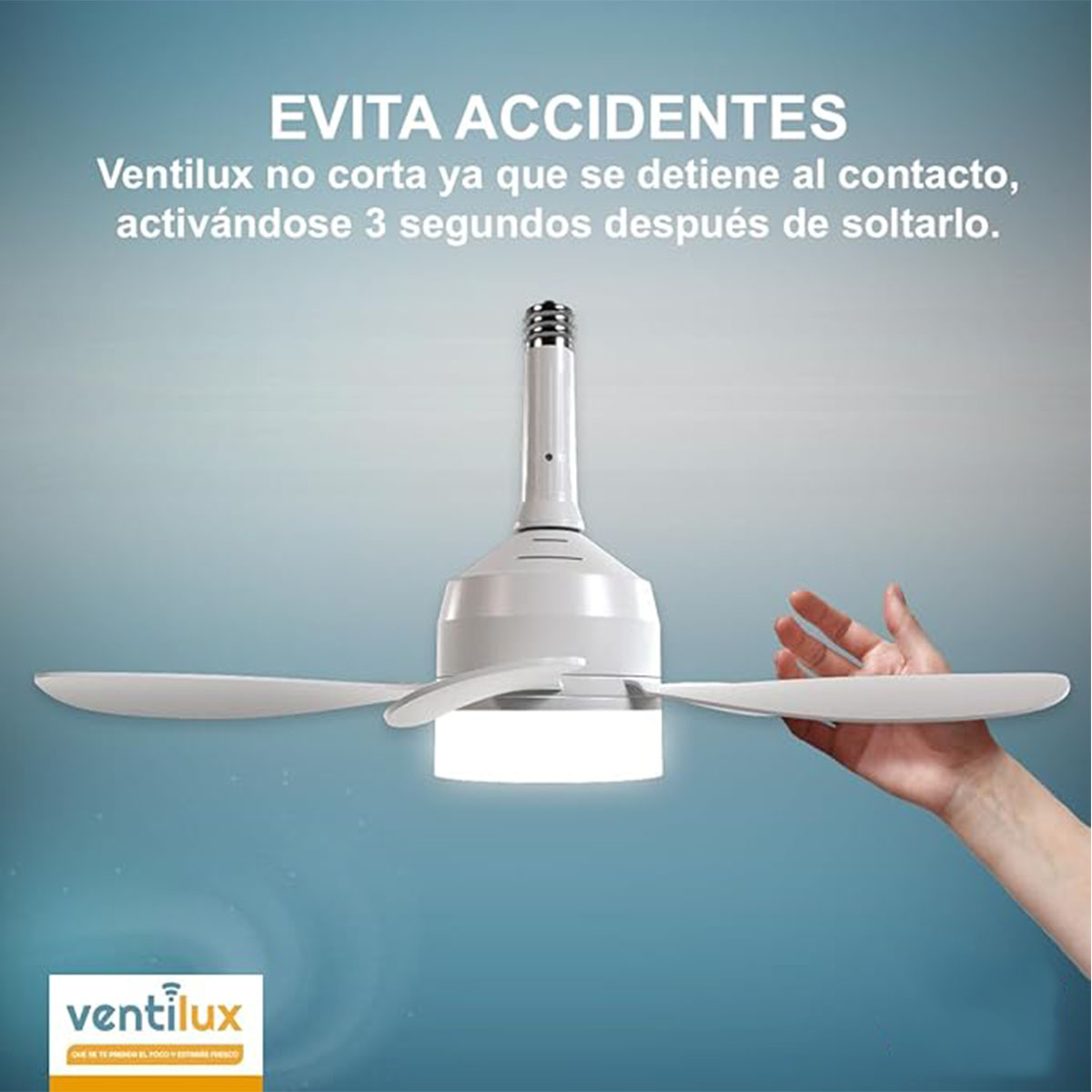 Foto 7 pulgar | Ventilador Lámpara de Techo 3 Velocidades Ventilux con Control Remoto Blanco