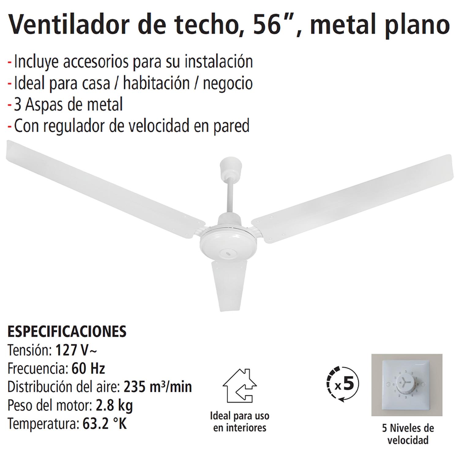 Foto 5 pulgar | Ventilador De Techo, 56'',iusa  67w, 5 Velocidades