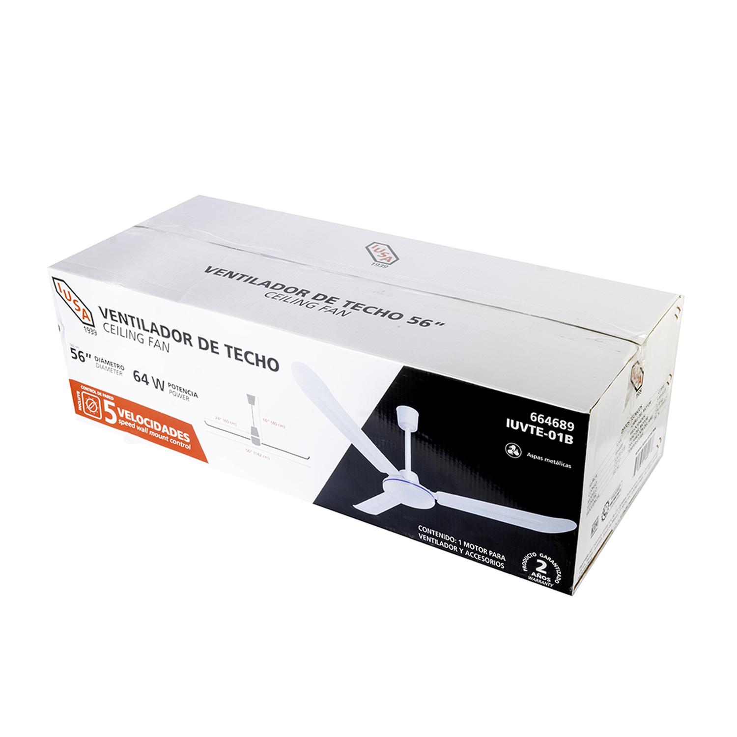 Foto 5 | Ventilador De Techo 56'' Iusa 64w 5 Velocidades