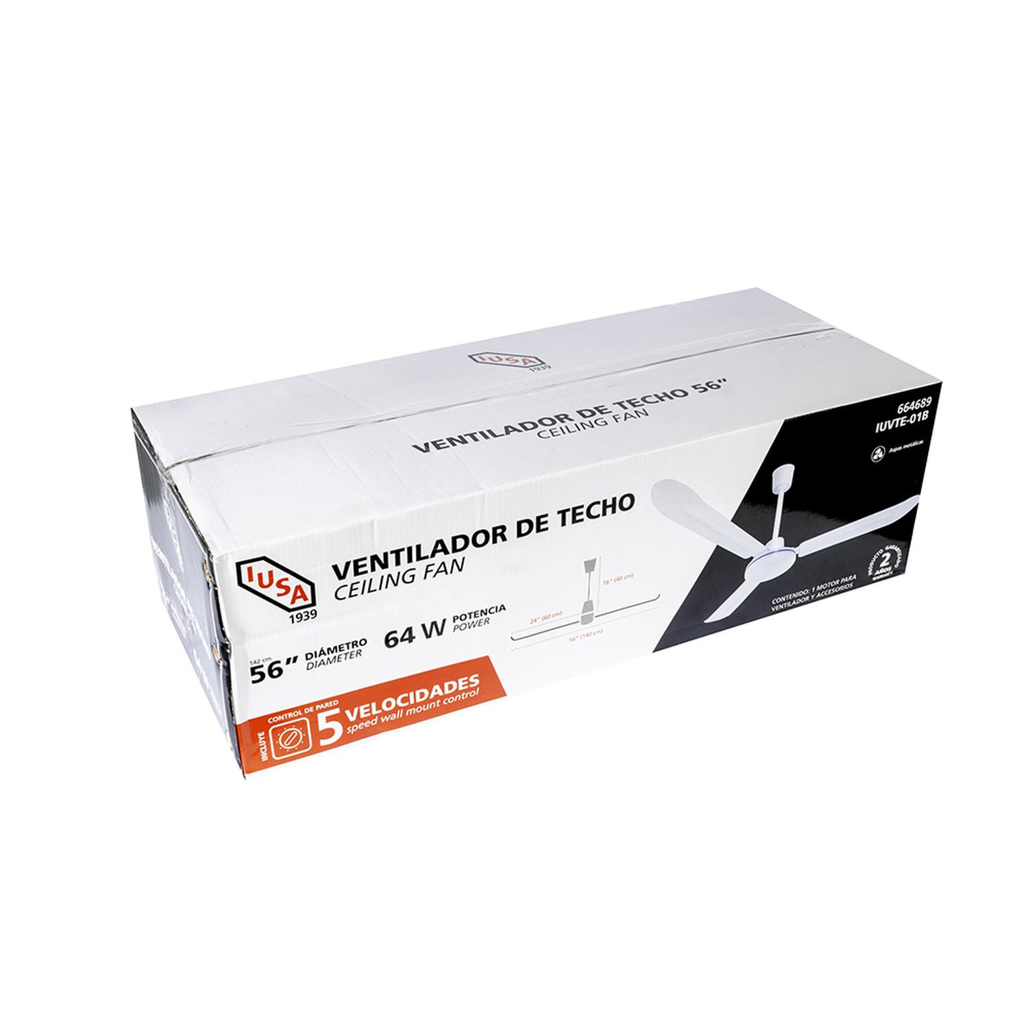 Foto 6 | Ventilador De Techo 56'' Iusa 64w 5 Velocidades