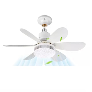 Foto 1 | Lampara Ventilador de Techo Led Pantalla de Cristal Control Remoto Eo Safe Imports Blanco