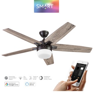 Foto 7 | Ventilador De Techo Smart De 5 Aspas Reversibles De 54 Pulgadas Con Control Remoto