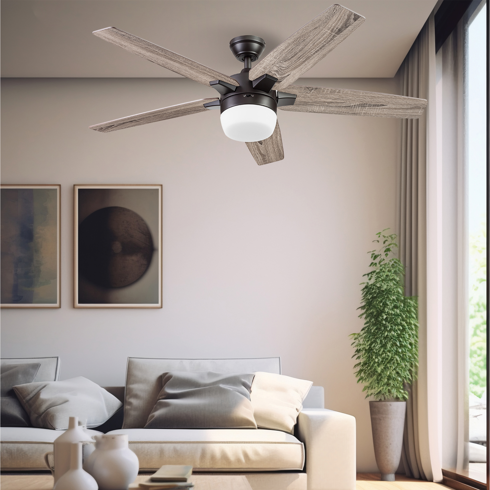 Foto 8 | Ventilador De Techo Smart De 5 Aspas Reversibles De 54 Pulgadas Con Control Remoto