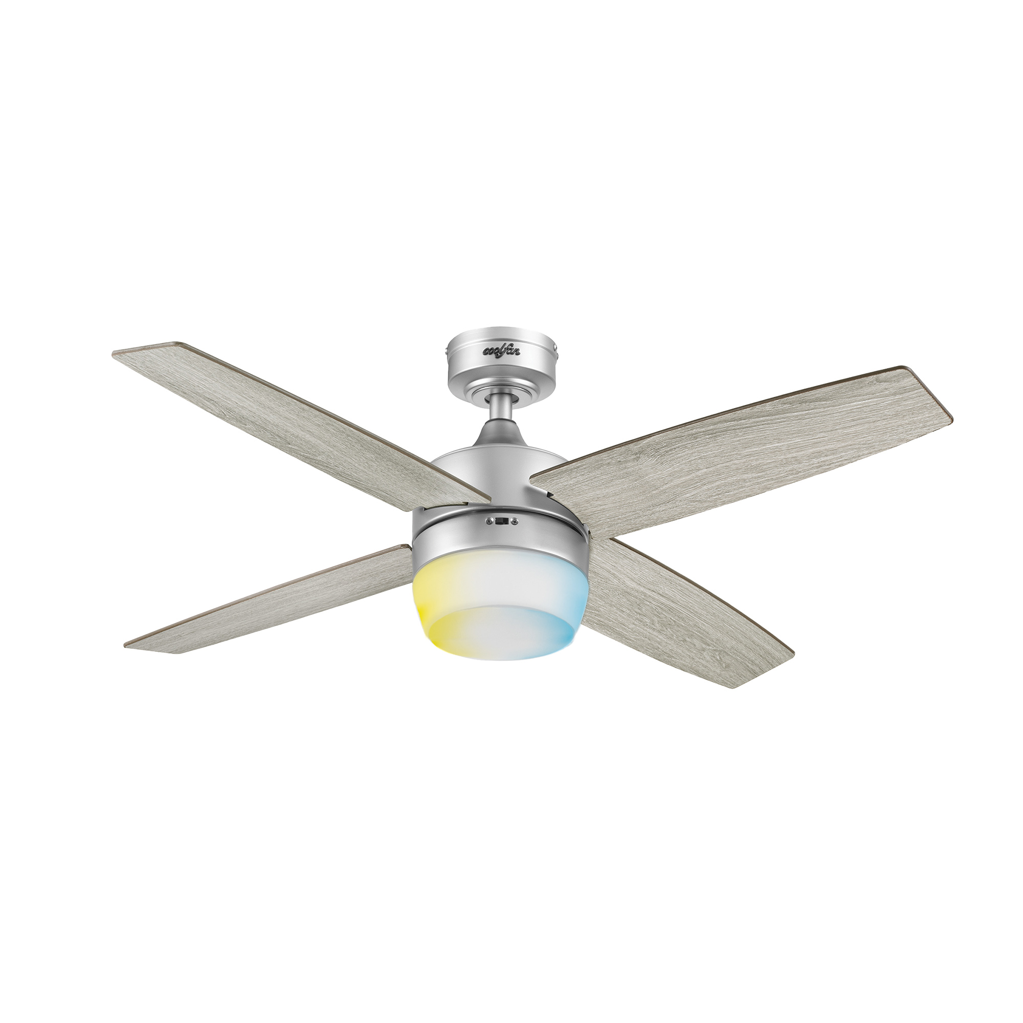 Ventilador de Techo Luz Led 44" con 4 Aspas Reversibles y Control Remoto