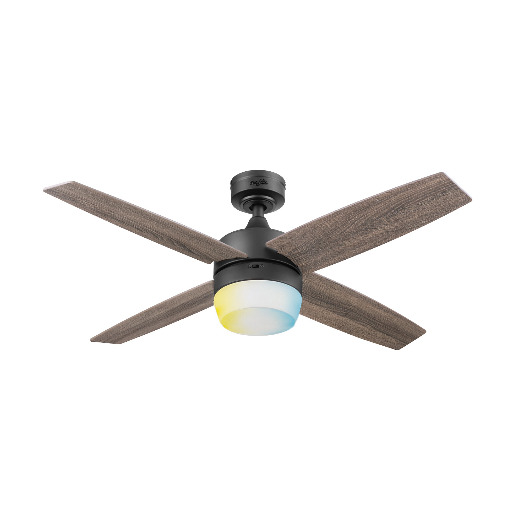 Ventilador de Techo Luz Led 44" con 4 Aspas Reversibles y Control Remoto