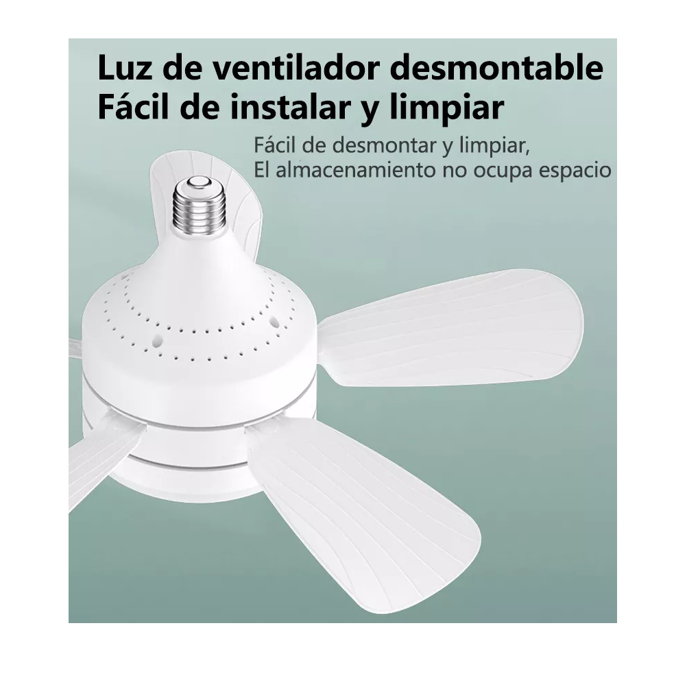 Foto 5 pulgar | Lampara Ventilador De Techo Con Luz Abanicos De Techo Blanco