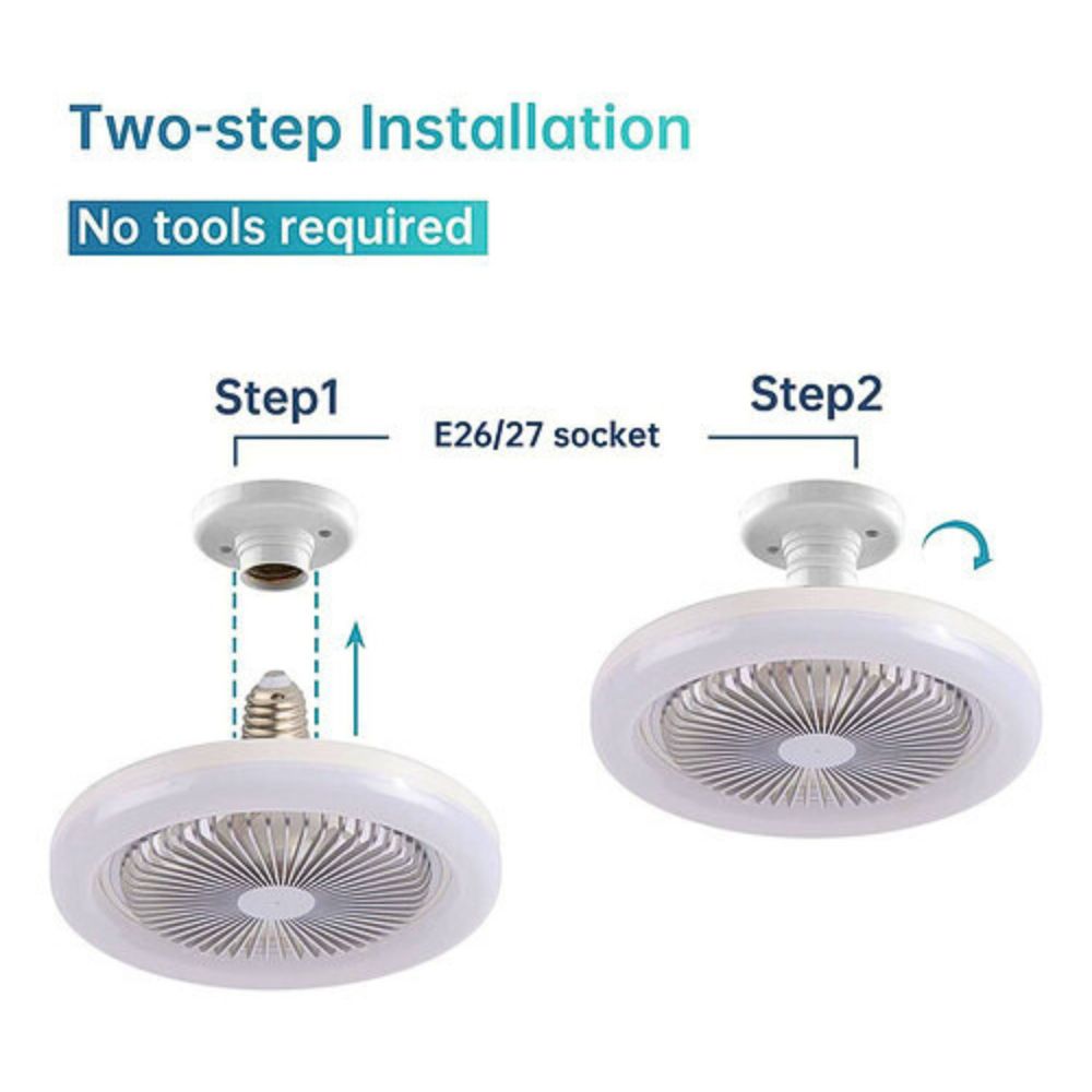 Foto 2 | Lámpara Led Con Ventilador Ajustable De Tres Colores Con Control Remoto 30w