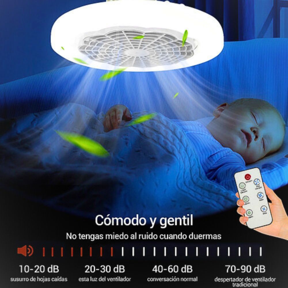 Foto 3 | Lámpara Led Con Ventilador Ajustable De Tres Colores Con Control Remoto 30w