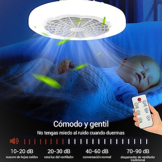 Foto 3 | Lámpara Led Con Ventilador Ajustable De Tres Colores Con Control Remoto 30w