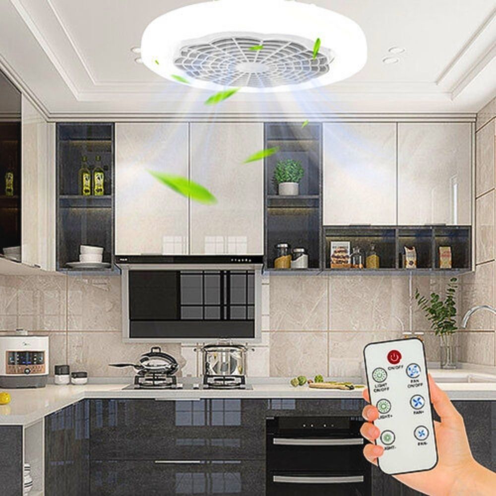 Foto 5 pulgar | Lámpara Led Con Ventilador Ajustable De Tres Colores Con Control Remoto 30w