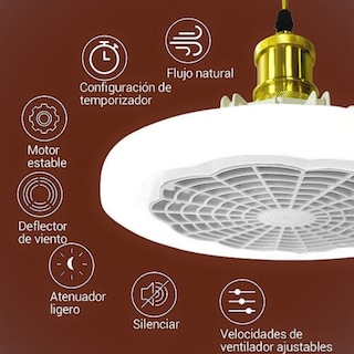 Foto 8 | Lámpara Led Con Ventilador Ajustable De Tres Colores Con Control Remoto 30w