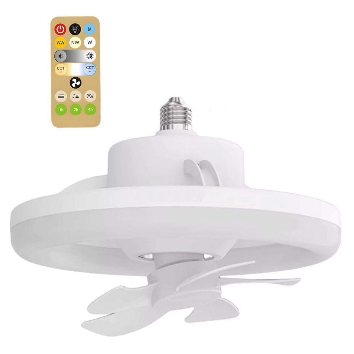 Ventilador Oscilante  de Techo Con Luz Led Tres Tonos Y Control Remoto Elegate