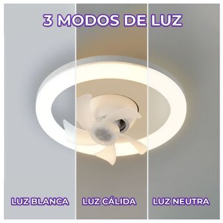 Foto 2 | Ventilador Oscilante de Techo Con Luz Led Tres Tonos Y Control Remoto Elegate