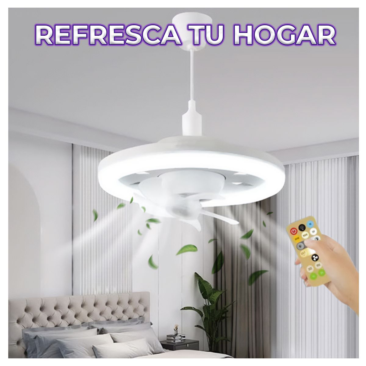 Foto 6 pulgar | Ventilador Oscilante  de Techo Con Luz Led Tres Tonos Y Control Remoto Elegate