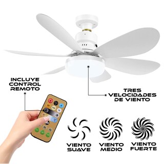 Foto 2 | Foco Lámpara Ventilador 6 Aspas 30w con Control Remoto