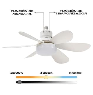 Foto 4 | Foco Lámpara Ventilador 6 Aspas 30w con Control Remoto