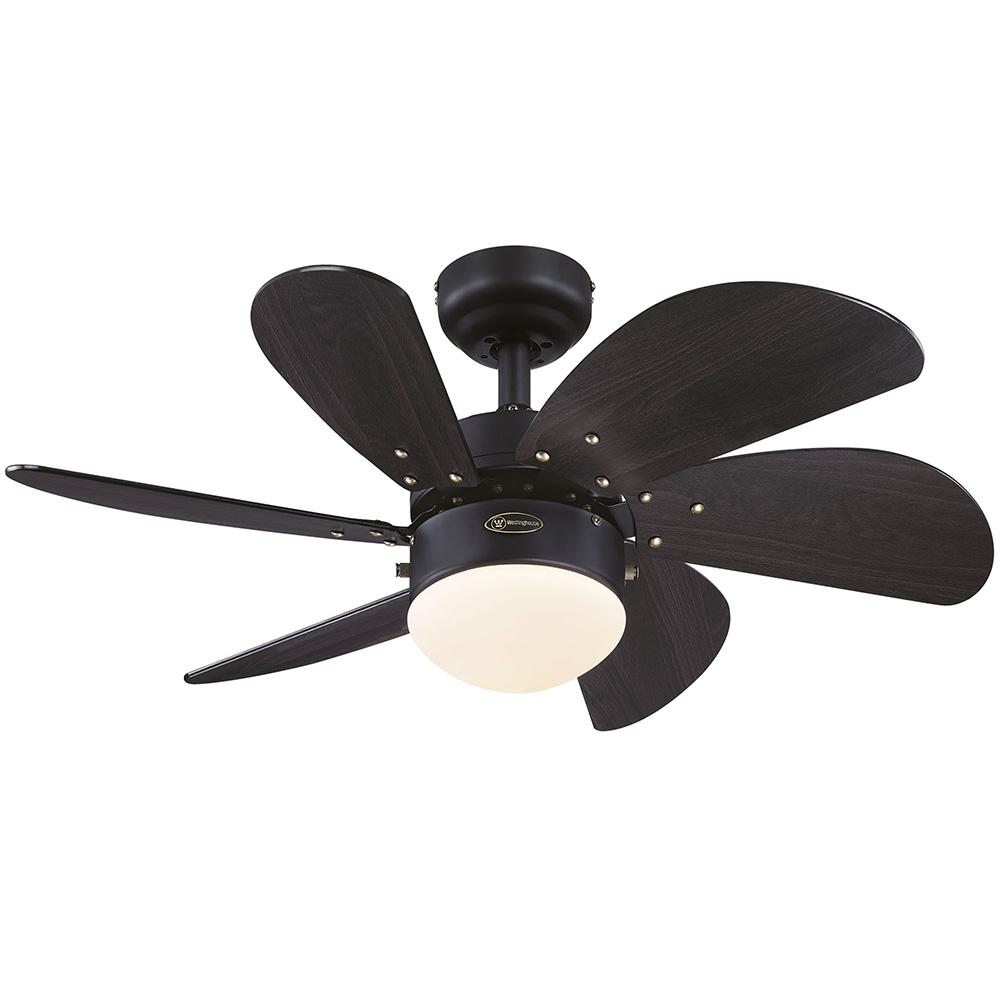 Foto 2 pulgar | Ventilador Westinghouse Turbo Swirl Negro Mate 30'' Con Luz Sin Control