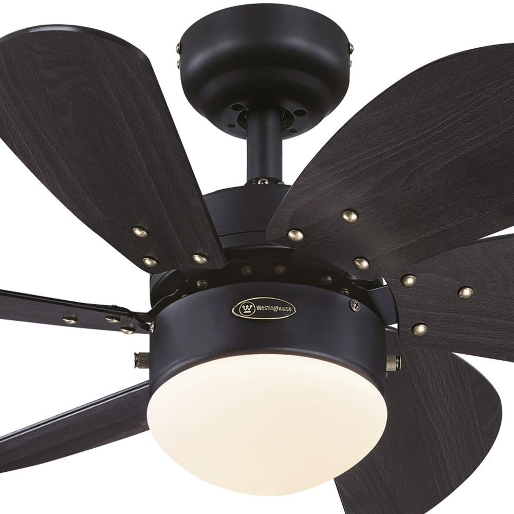 Foto 3 pulgar | Ventilador Westinghouse Turbo Swirl Negro Mate 30'' Con Luz Sin Control