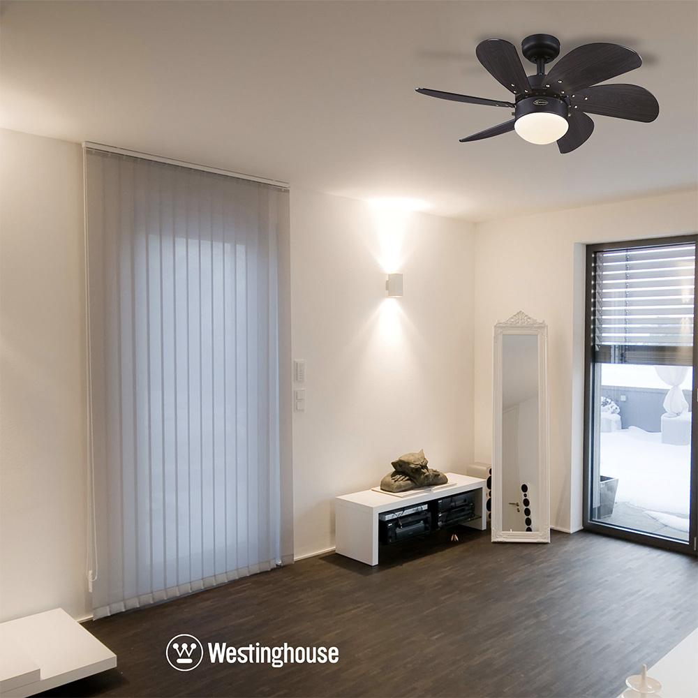 Foto 5 pulgar | Ventilador Westinghouse Turbo Swirl Negro Mate 30'' Con Luz Sin Control