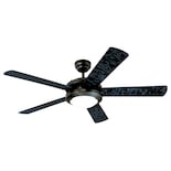 Ventilador Westinghouse Comet Negro Mate 52'' Sin Luz Con Control Cadena