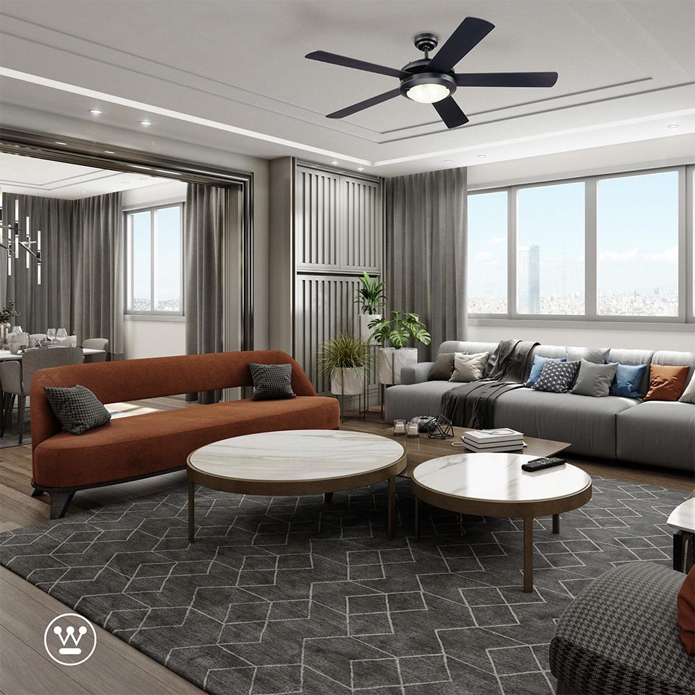 Foto 4 | Ventilador Westinghouse Comet Negro Mate 52'' Sin Luz Con Control Cadena
