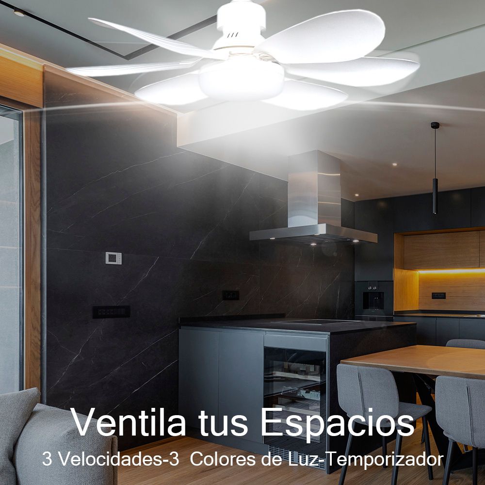 Foto 4 pulgar | Ventilador De Techo Luz Lámpara 6 Aspas Con Control Remoto