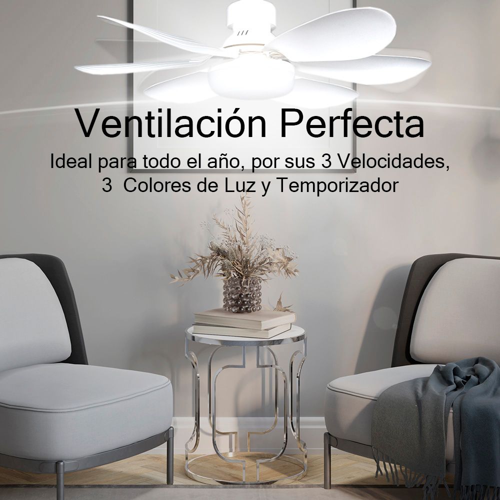 Foto 5 pulgar | Ventilador De Techo Luz Lámpara 6 Aspas Con Control Remoto