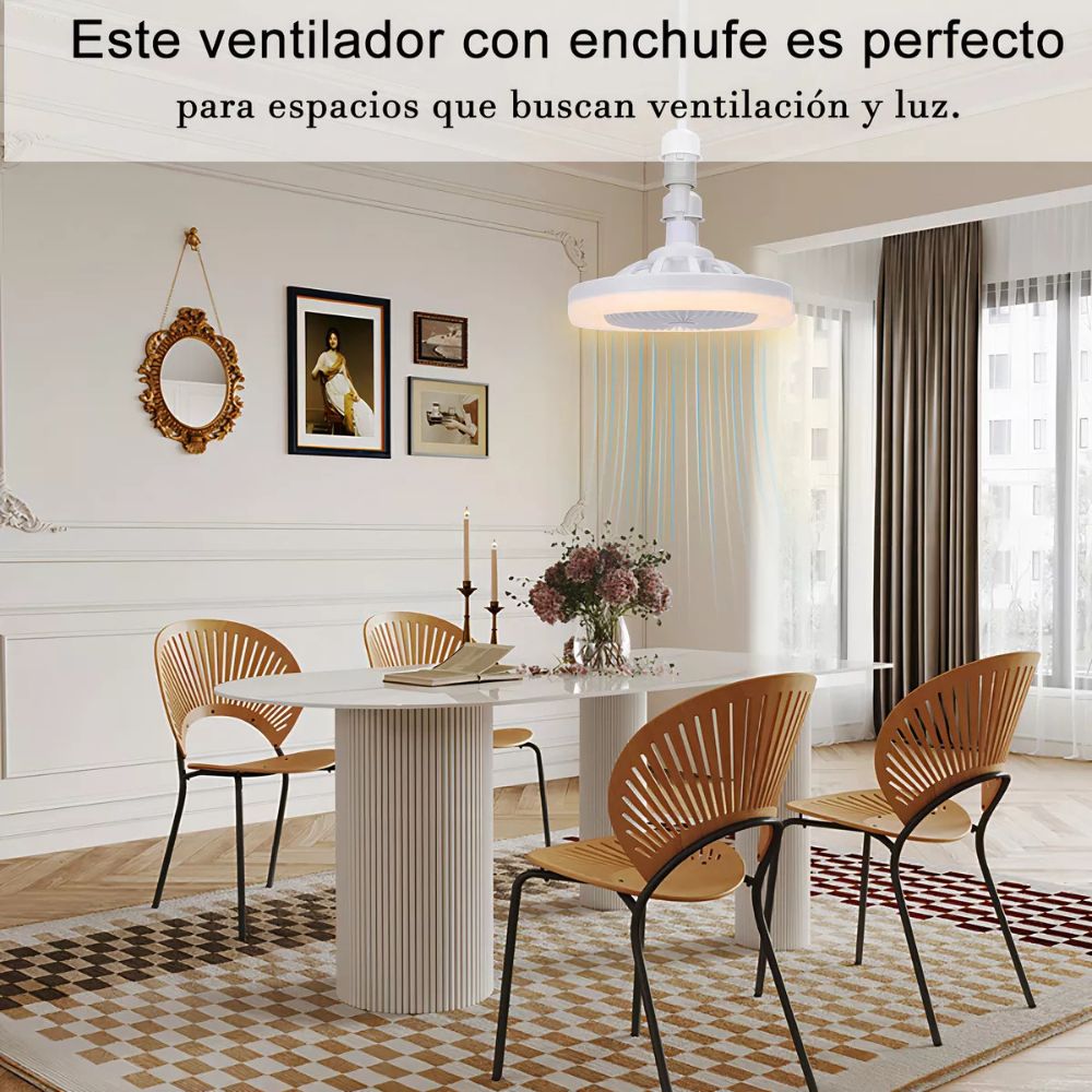 Foto 5 pulgar | Lámpara Ventilador De Techo Con Luz 3 Velocidades Para Dormitorio Y Cocina