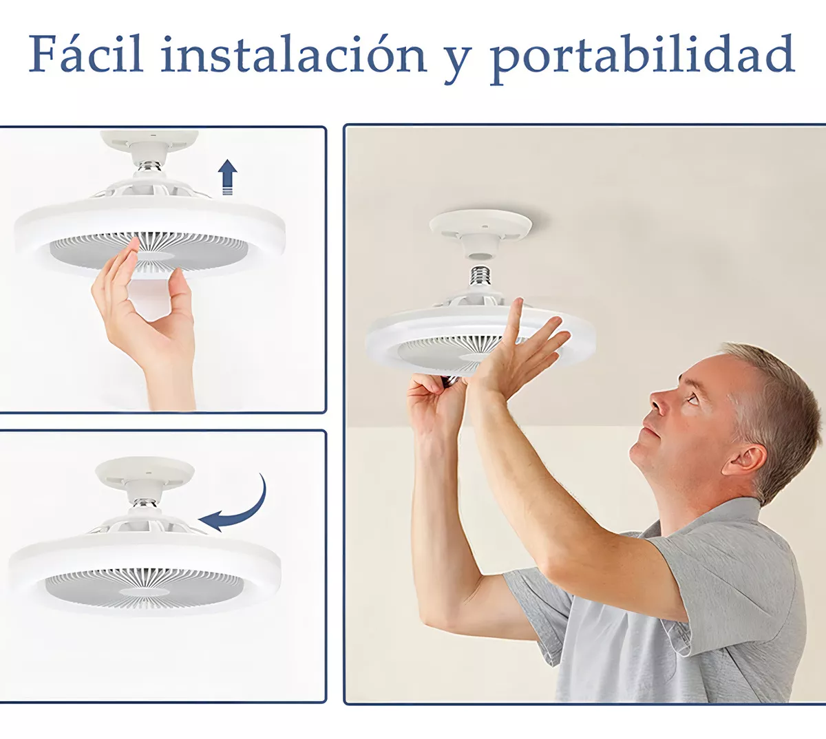 Foto 4 pulgar | Ventilador De Techo Con Lámpara Led Luz Control Remoto 5 Asaps
