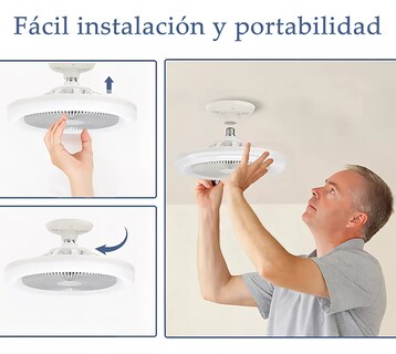 Foto 3 | Ventilador De Techo Con Lámpara Led Luz Control Remoto 5 Asaps