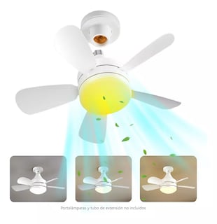 Foto 1 | Ventilador De Techo Con Lámpara Luz Led Ajustables Control Remoto Blanco