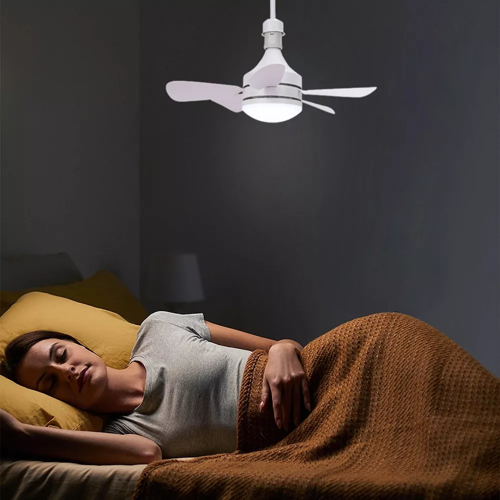 Foto 4 pulgar | Ventilador De Techo Con Lámpara Luz Led Ajustables Control Remoto Blanco