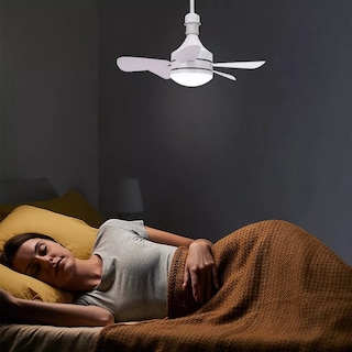 Foto 3 | Ventilador De Techo Con Lámpara Luz Led Ajustables Control Remoto Blanco