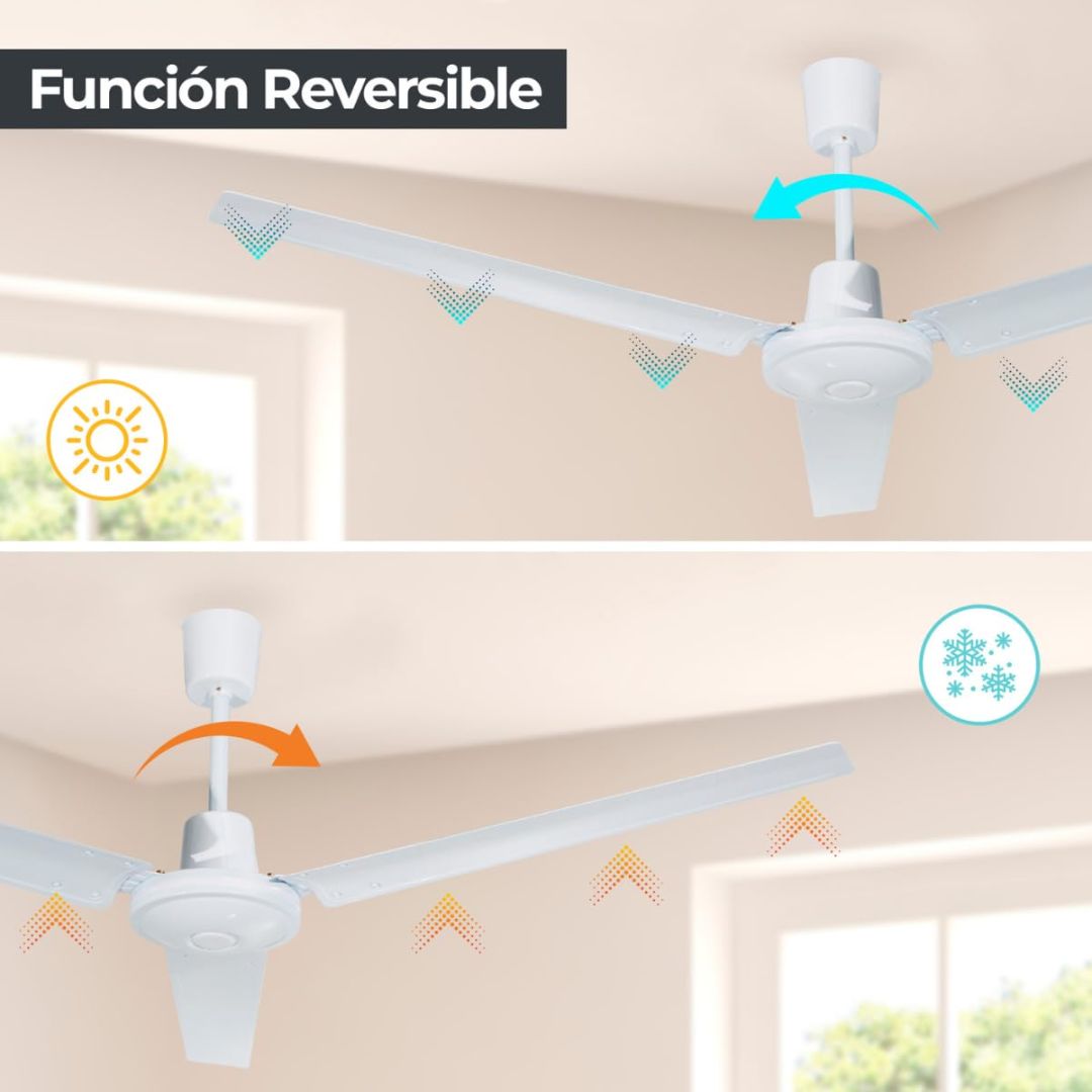 Foto 2 | Ventilador De Techo 56 Pulgadas, 3 Aspas, 5 Velocidades