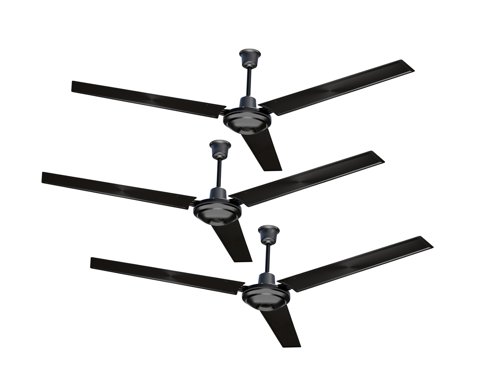 Ventilador De Techo 56'' Kit 3 Piezas Basitex Color Negro