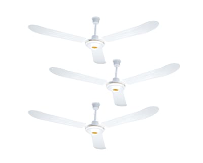 Foto 1 | Ventilador De Techo 56'' Kit 3 Piezas Basitex Color Blanco