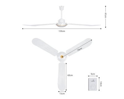 Foto 3 | Ventilador De Techo 56'' Kit 3 Piezas Basitex Color Blanco
