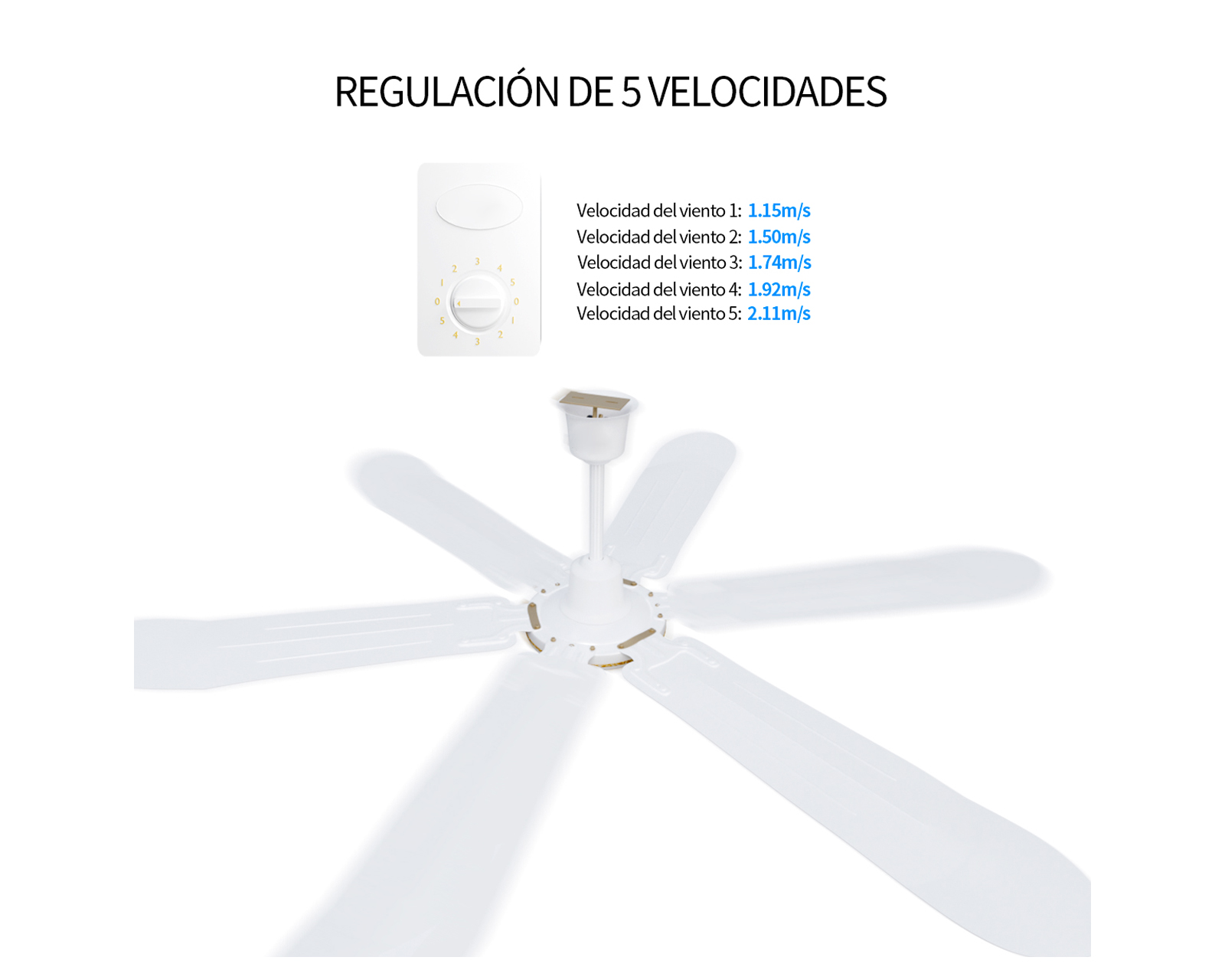 Foto 6 pulgar | Ventilador De Techo 56'' Kit 3 Piezas Basitex Color Blanco