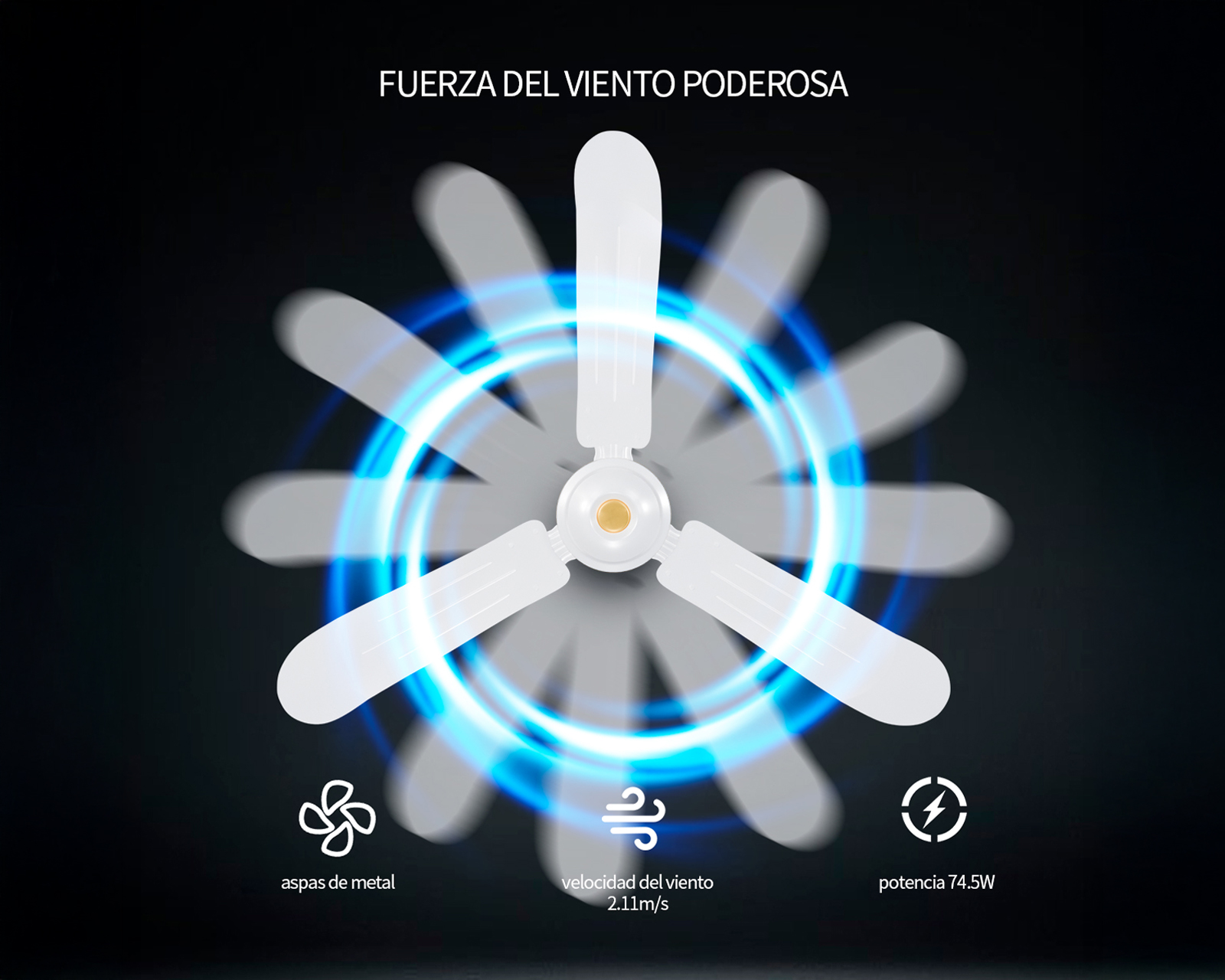 Foto 8 pulgar | Ventilador De Techo 56'' Kit 3 Piezas Basitex Color Blanco
